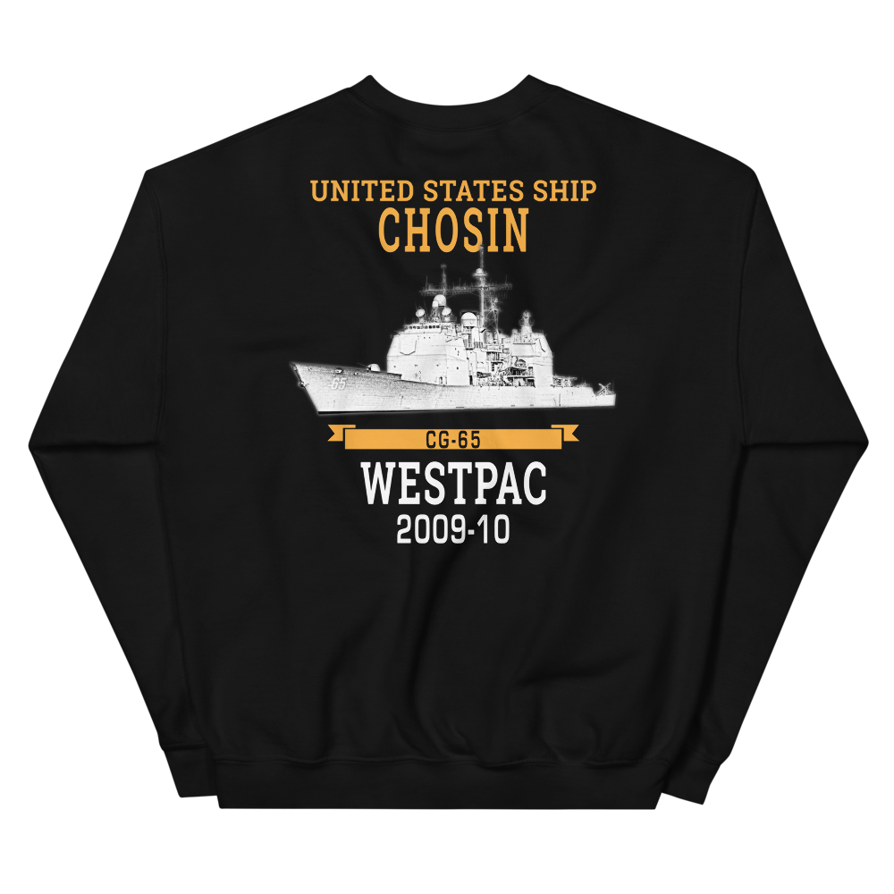 USS Chosin (CG-65) 2009-10 Unisex Sweatshirt – back view, black