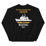 USS Chosin (CG-65) 1997 WESTPAC Unisex Sweatshirt – back view, black