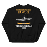 USS Hancock (CVA-19) 1965 WESTPAC/VIETNAM Unisex Sweatshirt – back view, black
