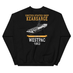 USS Kearsarge (CVS-33) 1963 WESTPAC Sweatshirt – back view, black