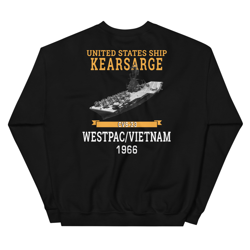 USS Kearsarge (CVS-33) 1966 WESTPAC/VIETNAM Sweatshirt – back view, black