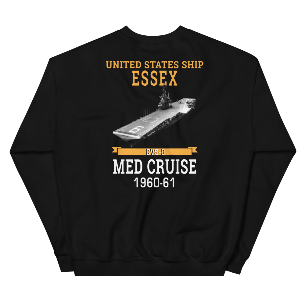 USS Essex (CVS-9) 1960-61 MED CRUISE Sweatshirt – back view, black