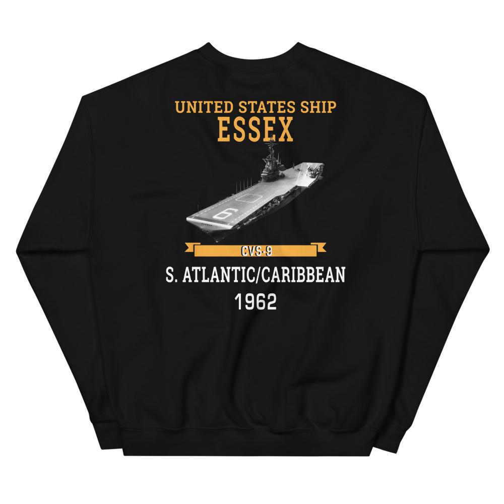 USS Essex (CVS-9) 1962 S. ATLANTIC/CARIBBEAN Sweatshirt – back view, black