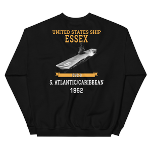 USS Essex (CVS-9) 1962 S. ATLANTIC/CARIBBEAN Sweatshirt – back view, black