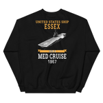 USS Essex (CVS-9) 1967 MED CRUISE Sweatshirt – back view, black