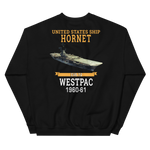 USS Hornet (CVS-12) 1960-61 WESTPAC Sweatshirt – back view, black