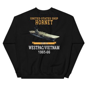 USS Hornet (CVS-12) 1965-66 WESTPAC/VIETNAM Sweatshirt – back view, black