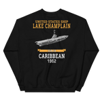 USS Lake Champlain (CVS-39) 1962 CARIBBEAN Sweatshirt – back view, black