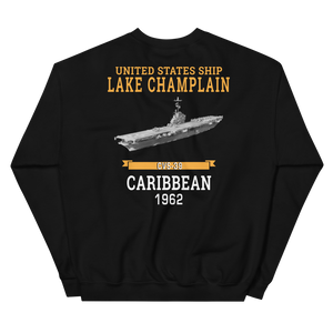 USS Lake Champlain (CVS-39) 1962 CARIBBEAN Sweatshirt – back view, black