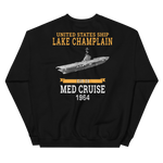 USS Lake Champlain (CVS-39) 1964 MED CRUISE Sweatshirt – back view, black