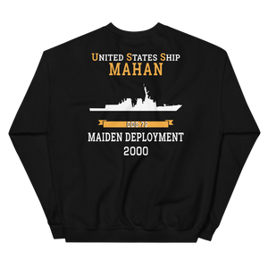 USS Mahan (DDG-72) 2000 MAIDEN DEPLOYMENT Unisex Sweatshirt