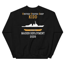 Load image into Gallery viewer, USS Kidd (DDG-100) 2009 MAIDEN DEPLOYMENT Unisex Sweatshirt