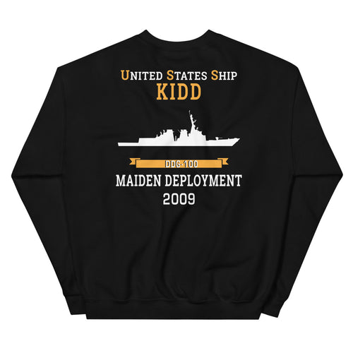 USS Kidd (DDG-100) 2009 MAIDEN DEPLOYMENT Unisex Sweatshirt