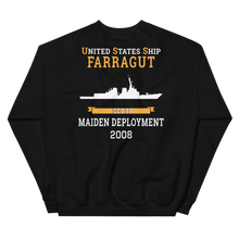Load image into Gallery viewer, USS Farragut (DDG-99) 2008 MAIDEN DEPLOYMENT Unisex Sweatshirt