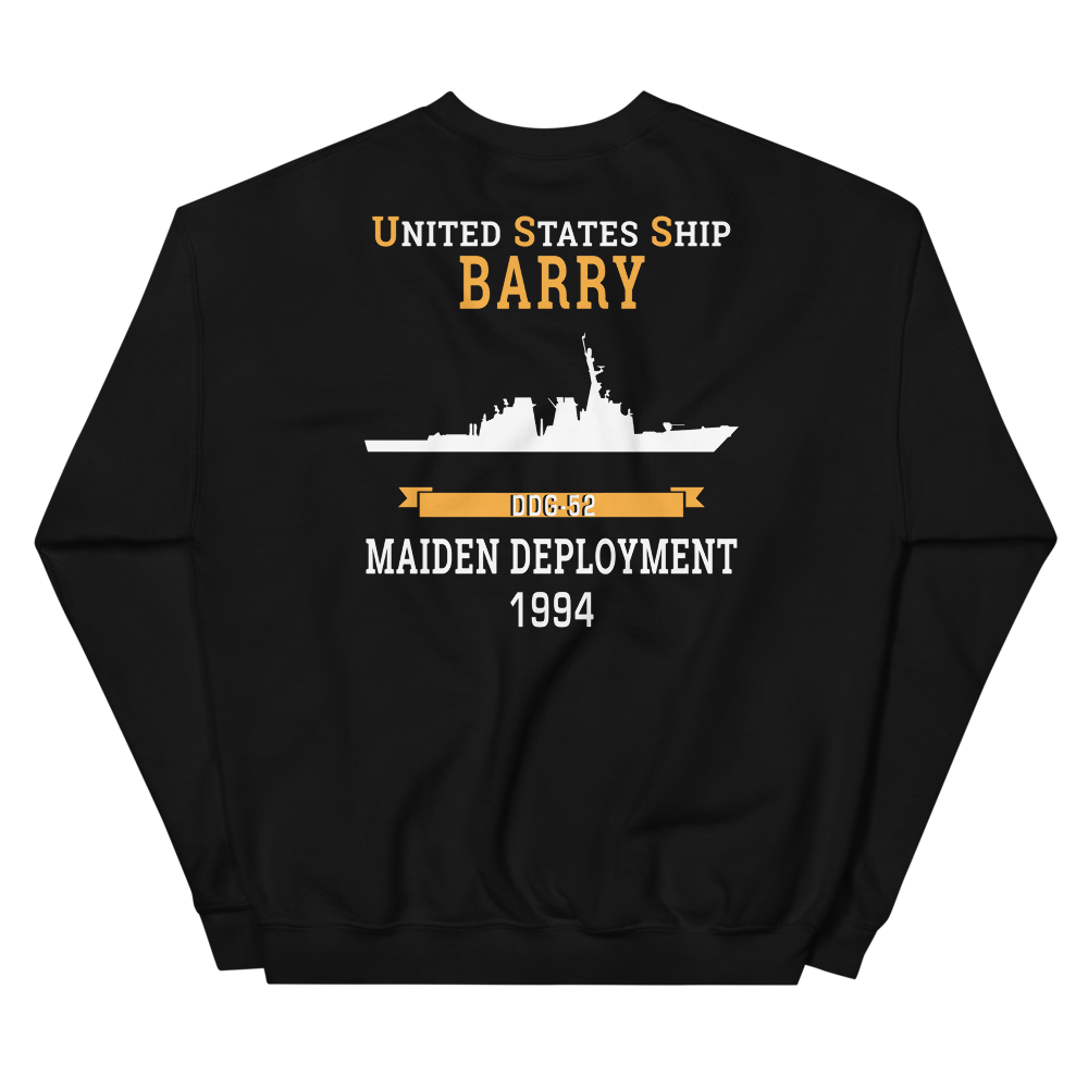 USS Barry (DDG-52) 1994 MAIDEN DEPLOYMENT Unisex Sweatshirt