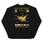 USS Detroit (AOE-4) 1983 Med Cruise Sweatshirt – back view, black