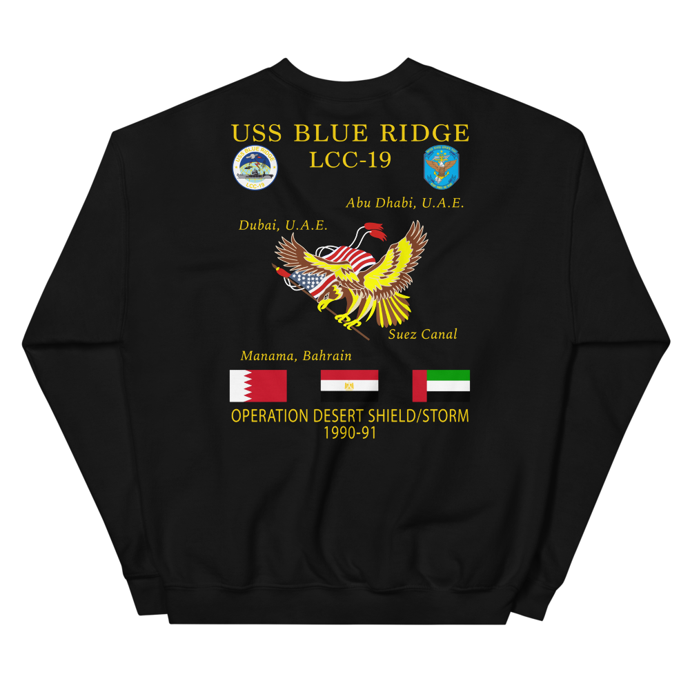 USS Blue Ridge (LCC-19) 1990-91 ODS/S Cruise Sweatshirt