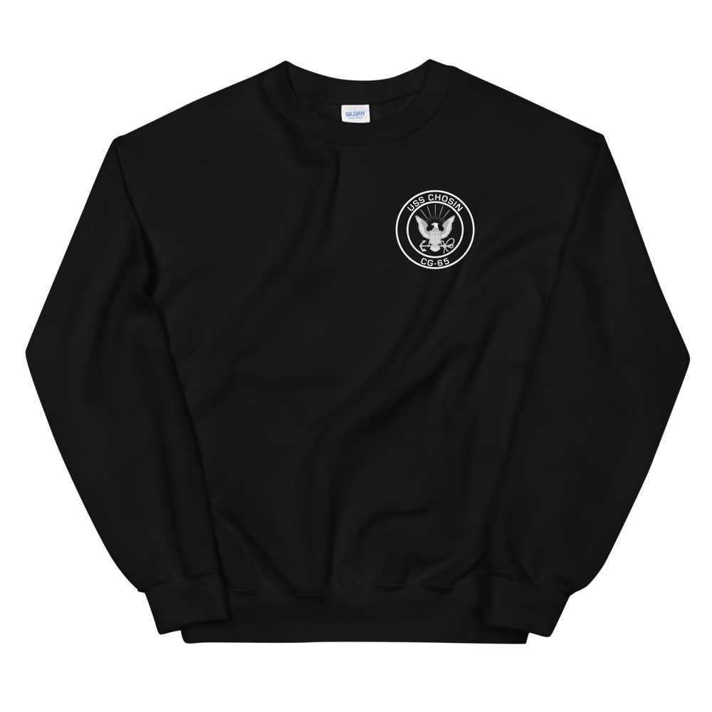 USS Chosin (CG-65) 1994-95 WESTPAC Unisex Sweatshirt – front view, black