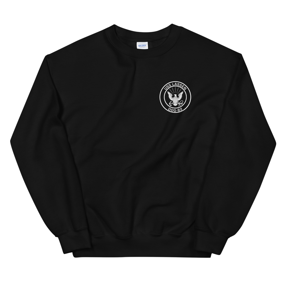 USS Lassen (DDG-82) 2003 MAIDEN DEPLOYMENT Unisex Sweatshirt – front view, black