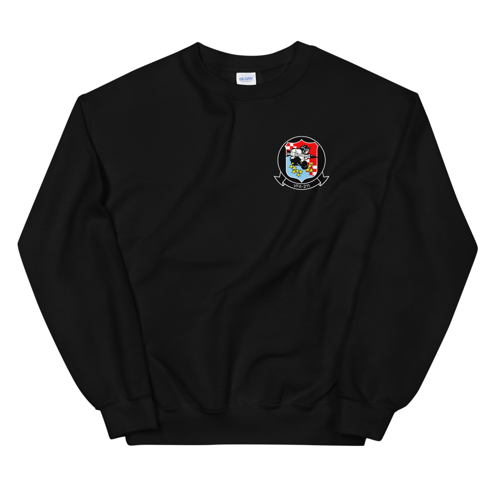 VFA-211 Checkmates Squadron Crest Unisex Sweatshirt – front view, black