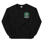 VFA-125 Rough Raiders Squadron Crest Unisex Sweatshirt – front view, black