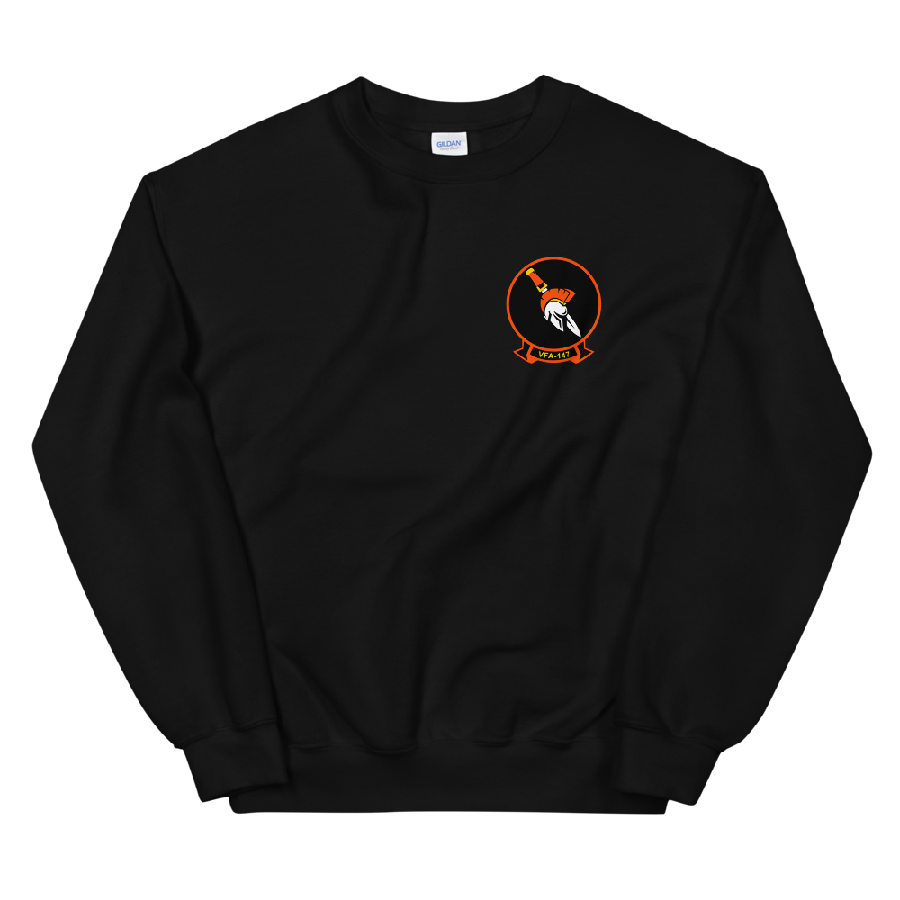 VFA-147 Argonauts Squadron Crest Unisex Sweatshirt – front view, black