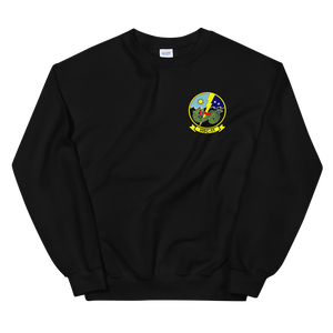 HSC-11 Dragonslayers Squadron Crest Unisex Sweatshirt – front view, black