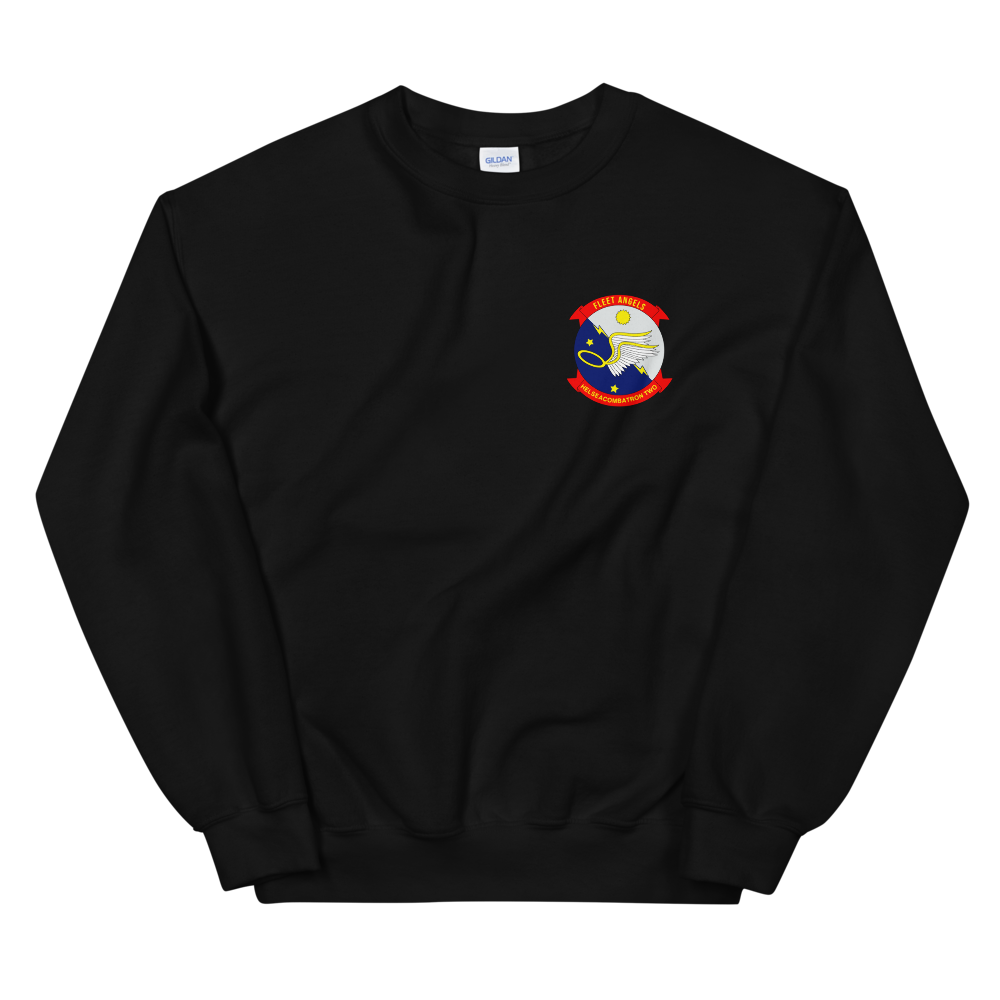 HSC-2 Fleet Angels Squadron Crest Unisex Sweatshirt – front view, black