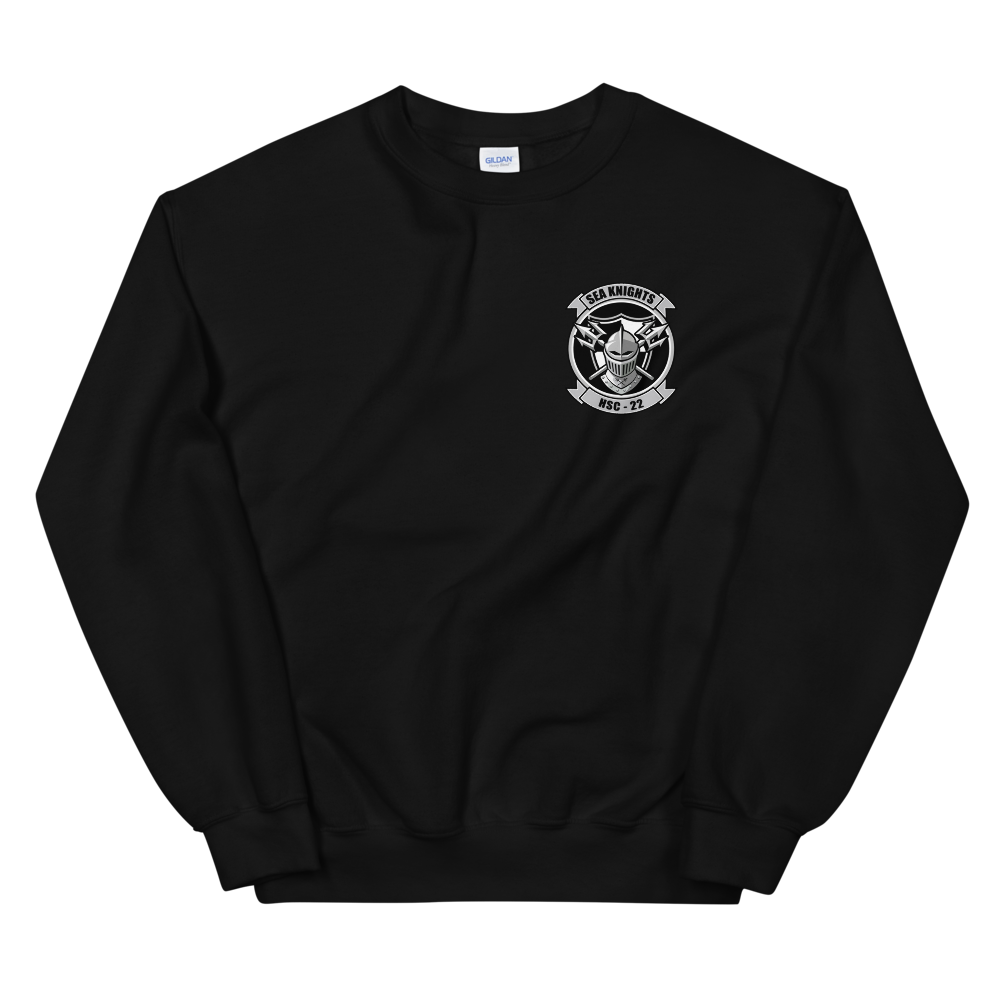 HSC-22 Sea Knights Squadron Crest Unisex Sweatshirt – front view, black