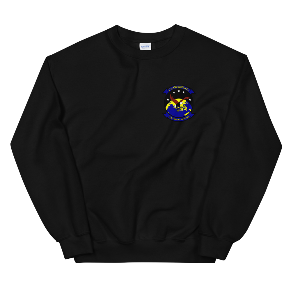 HSC-25 Island Knights Squadron Crest Unisex Sweatshirt – front view, black