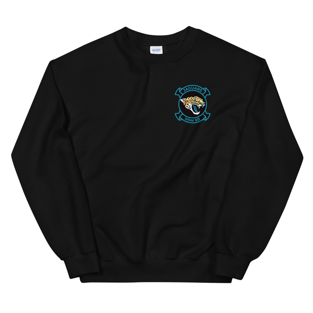 HSM-60 Jaguars Squadron Crest Unisex Sweatshirt – front view, black