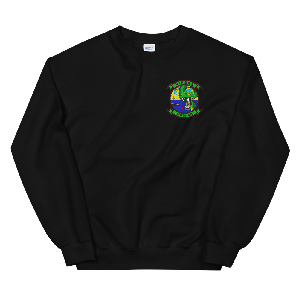 HSM-48 Vipers Squadron Crest Unisex Sweatshirt – front view, black