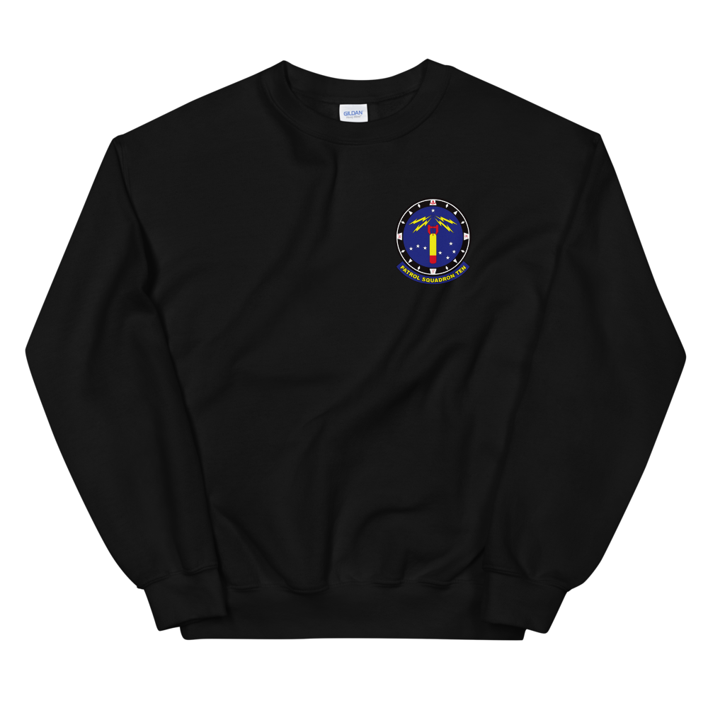 VP-10 Red Lancers Squadron Crest Sweatshirt – front view, black