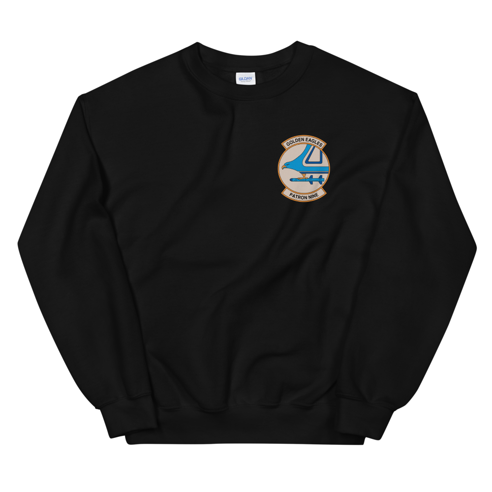 VP-9 Golden Eagles Squadron Crest (1) Sweatshirt – front view, black