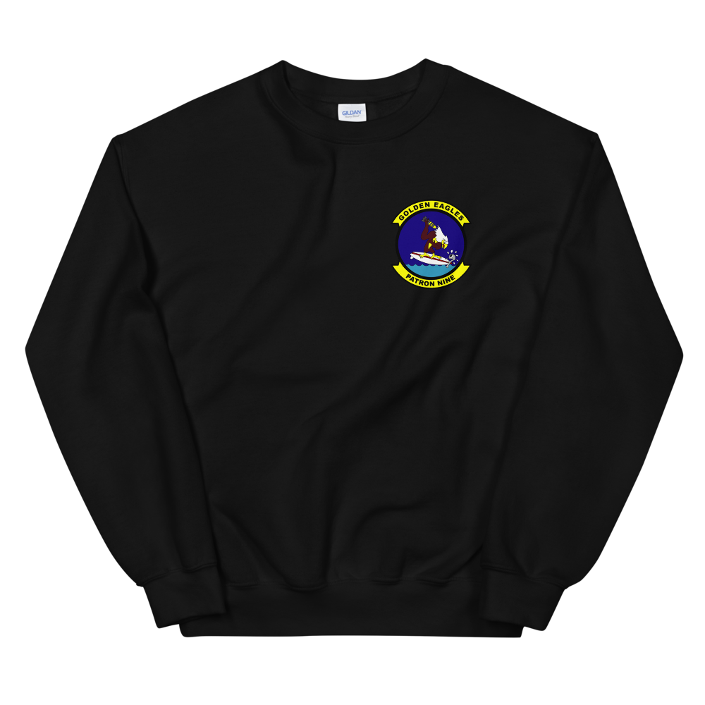 VP-9 Golden Eagles Squadron Crest (2) Sweatshirt – front view, black