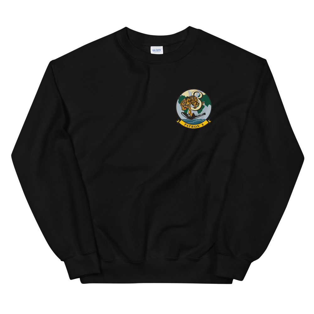 VP-8 Fighting Tigers Squadron Crest Sweatshirt – front view, black