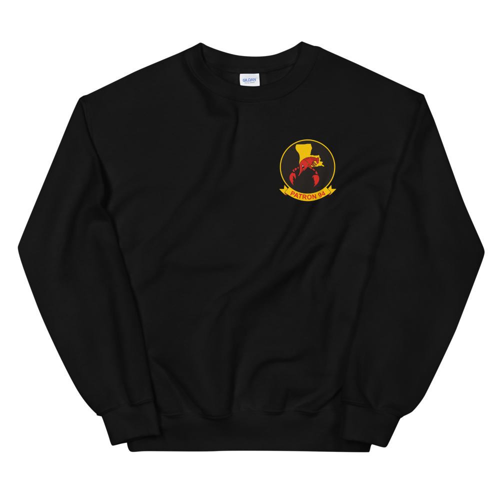 VP-94 Crawfisher's Squadron Crest Sweatshirt – front view, black