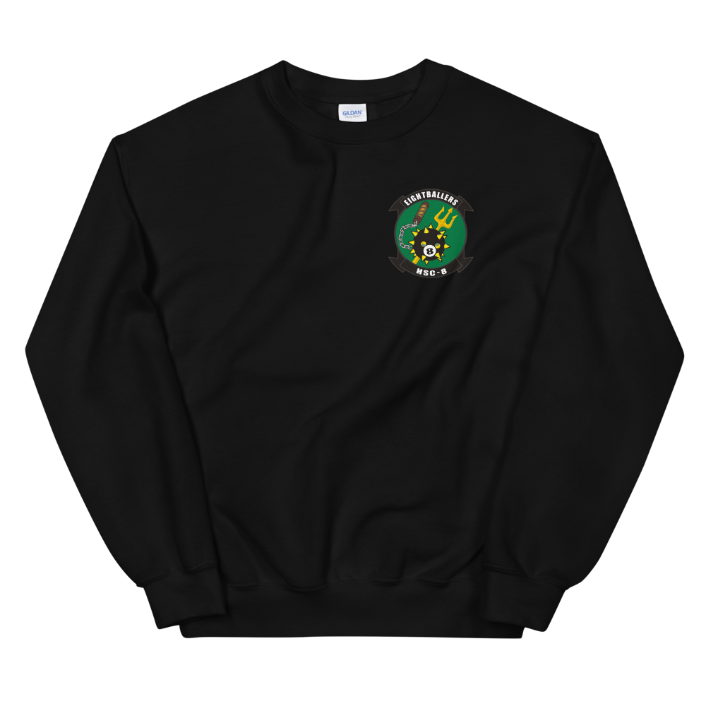 HSC-8 Eightballers Squadron Crest Sweatshirt – front view, black