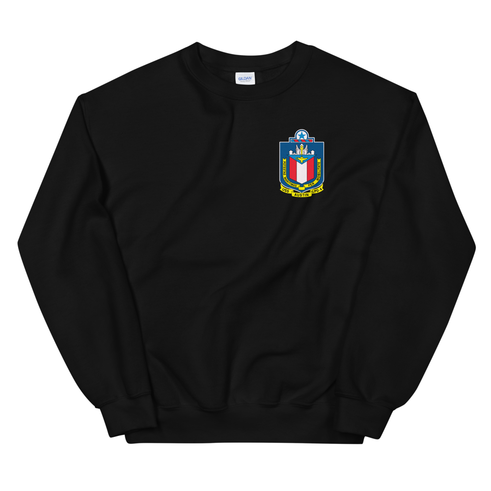 USS Austin (LPD-4) 2002-03 Cruise Sweatshirt – front view, black