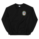 USS Detroit (LCS-7) Ship's Crest Sweatshirt – front view, black