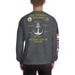 USS Hewitt (DD-966) 1989-90 Cruise Sweatshirt - FLAGS ON SLEEVE – heather