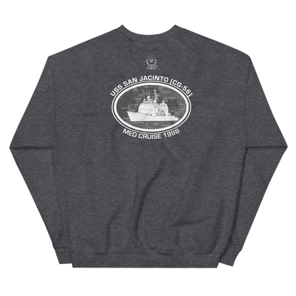 USS San Jacinto (CG-56) 1998 Deployment Sweatshirt – back view, heather