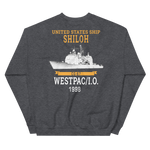 USS Shiloh (CG-67) 1998 WESTPAC/IO Sweatshirt – back view, heather