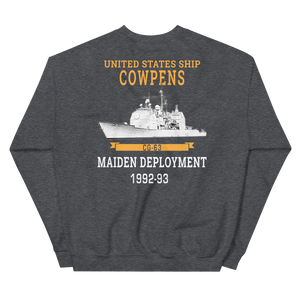 USS Cowpens (CG-63) 1992-93 Maiden Deployment Sweatshirt