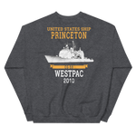 USS Princeton (CG-59) 2010 WESTPAC Sweatshirt – back view, heather