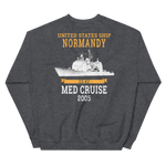 USS Normandy (CG-60) 2005 MED Unisex Sweatshirt – back view, heather