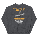 USS Intrepid (CVS-11) 1968-69 Vietnam Sweatshirt – back view, heather