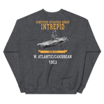 USS Intrepid (CVS-11) 1963 W. Atlantic/Caribbean Sweatshirt – back view, heather