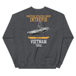USS Intrepid (CVS-11) 1966 Vietnam Sweatshirt – back view, heather