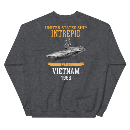 USS Intrepid (CVS-11) 1966 Vietnam Sweatshirt – back view, heather